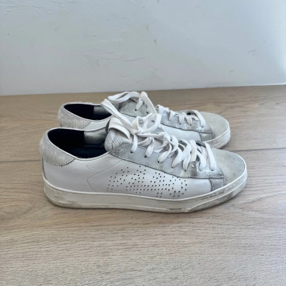 P448 John White Leather Sneaker Size 38 / US 8